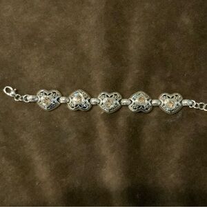 Brighton Silver and Pink Heart Bracelet